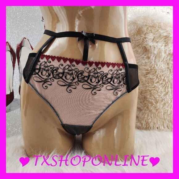 ❣️👙 { Victoria's Secret } Very Sexy Embroidered Strappy High Waist Panty ❣️👙 N - Picture 3 of 7